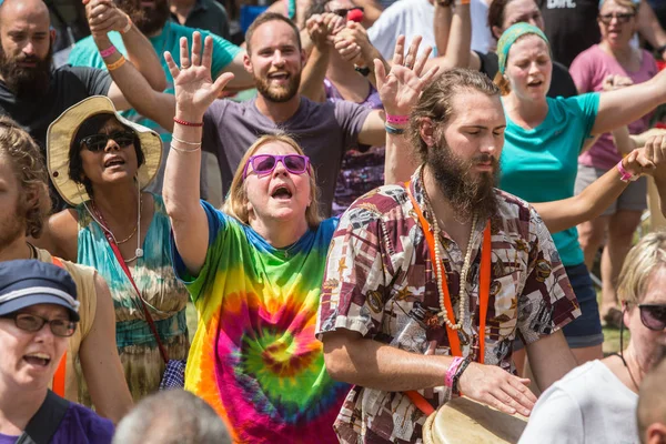 Mensen aanbidden op het Festival van de wilde gans — Stockfoto