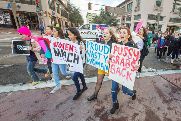 Young female protestors
