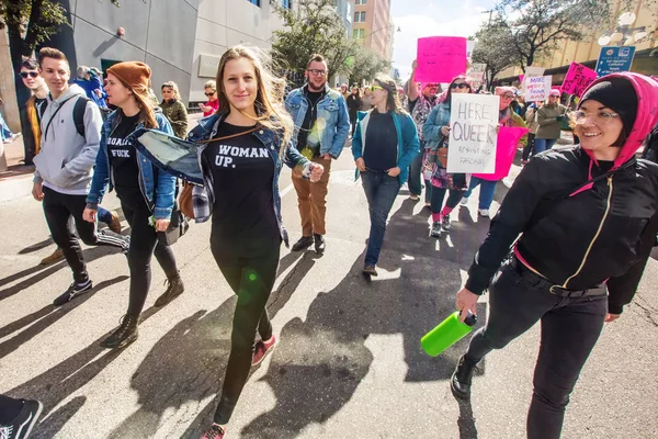 Reunião de protesto das mulheres — Fotografia de Stock