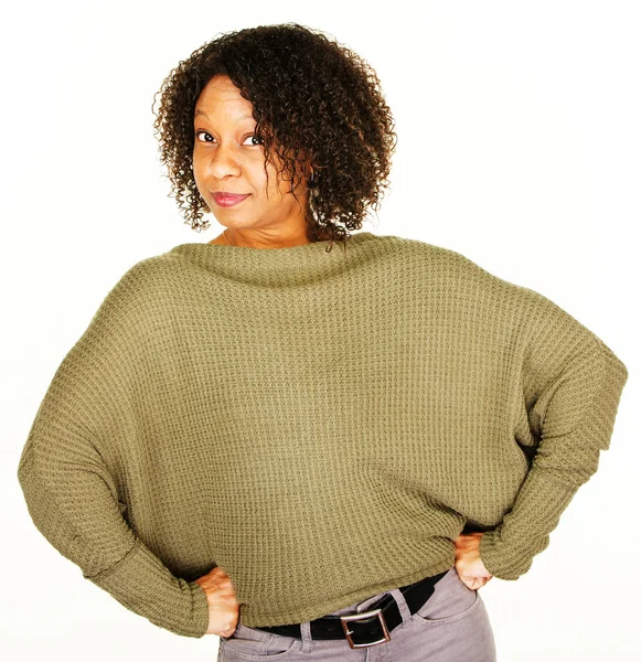 Confident adult female in sweater — Stock Photo, Image