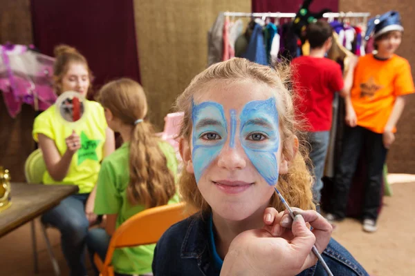 Girl with face paint — Stock Photo, Image