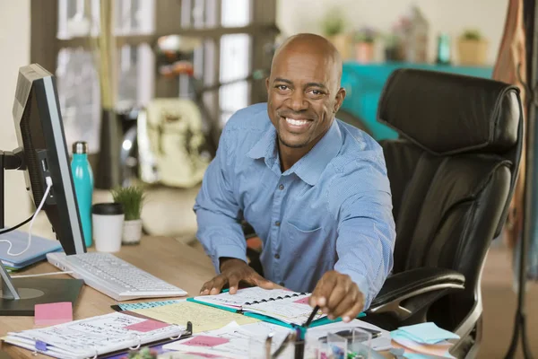 Busy African American Business Man — Stock Photo, Image