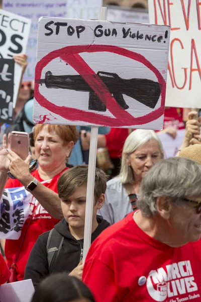 Boy Carrying Sign at March for Our Lives Gun Violence Protest — Stock Photo, Image