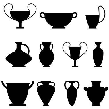 Vektör antik Yunan vazolar küme