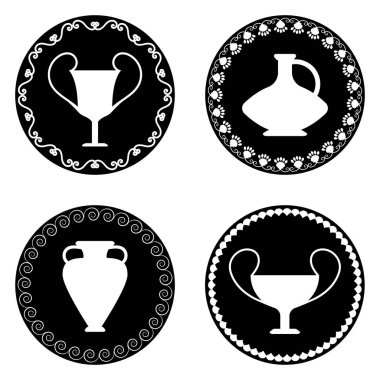 Beyaz arka plan üzerinde izole amfora düz simgesi