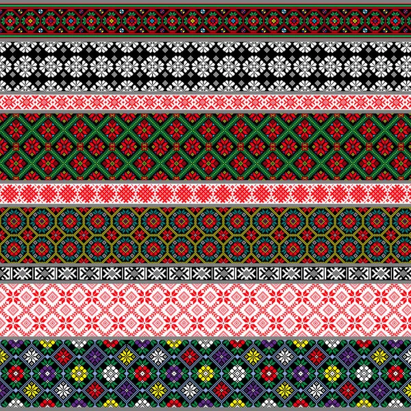 Belarus geleneksel desenler, süsler. Vektör set 1 — Stok Vektör
