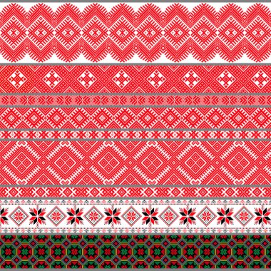 Belarus geleneksel desenler, süsler. Vektör set 4