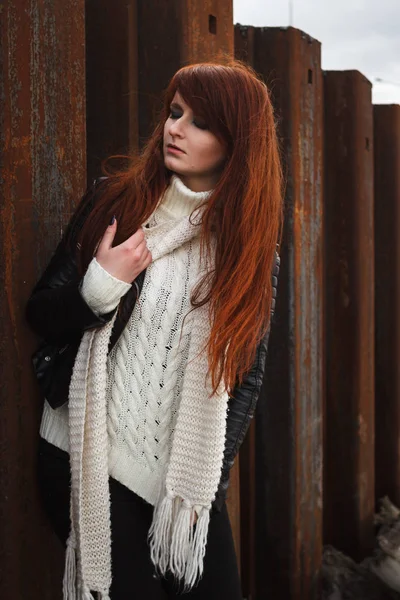 Retratos femininos na Baía no inverno — Fotografia de Stock