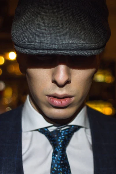 Young man in retro pub