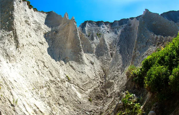 択捉島の白い崖 ストックフォト