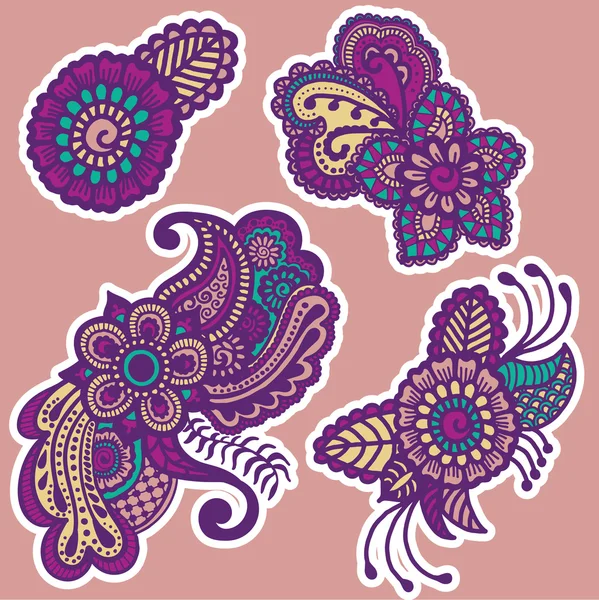 Mehndi ontwerp. Patronen. — Stockvector