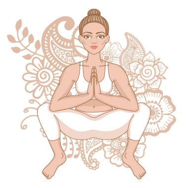 Kadınlar siluet. Bodur Yoga poz. Malasaña