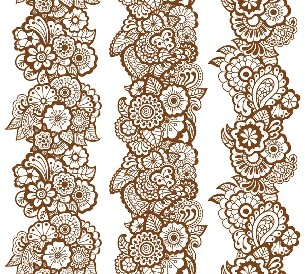 Mehndi linten. Paisley ontwerp. — Stockvector