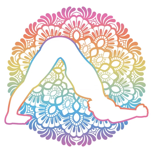 Silueta femeilor. Dolphin Yoga Pose. Ardha Pincha Mayurasana — Vector de stoc