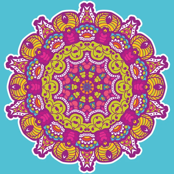 Round colorful mandala. — Stock Vector