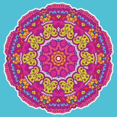 yuvarlak renkli mandala.