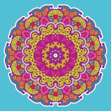 yuvarlak renkli mandala.