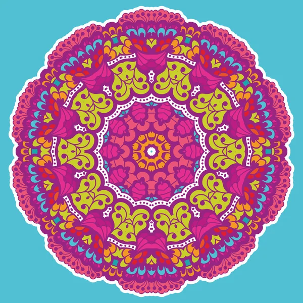 Mandala redondo colorido . — Archivo Imágenes Vectoriales