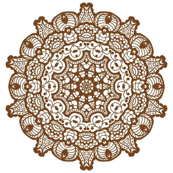 Ronde bruine mandala. — Stockvector