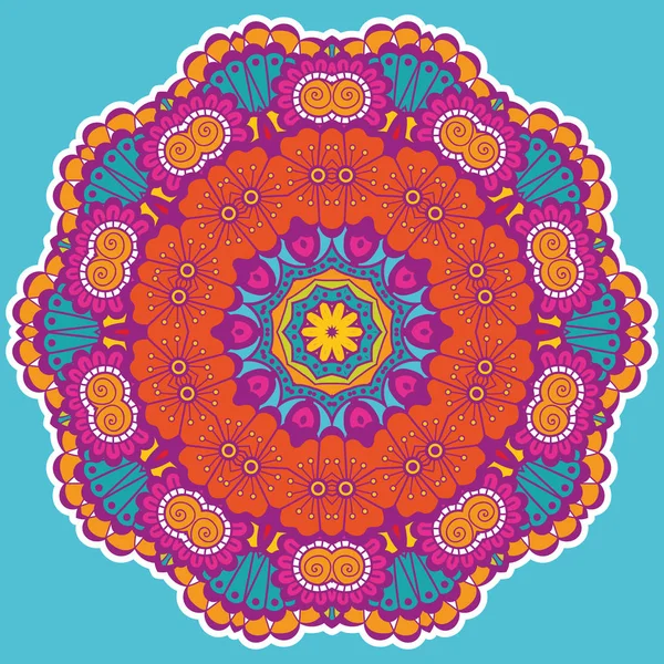 Round colorful mandala. — Stock Vector