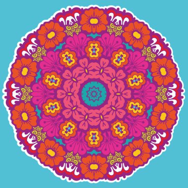 yuvarlak renkli mandala.