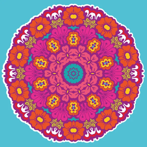 Round colorful mandala. — Stock Vector