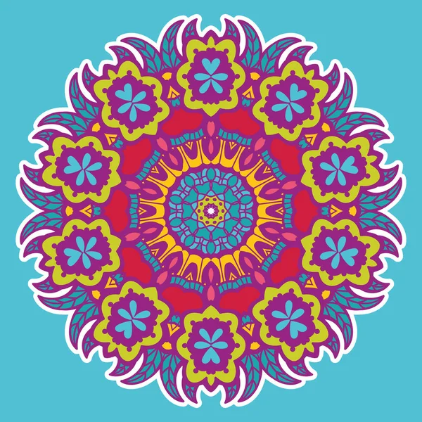 Round colorful mandala. — Stock Vector