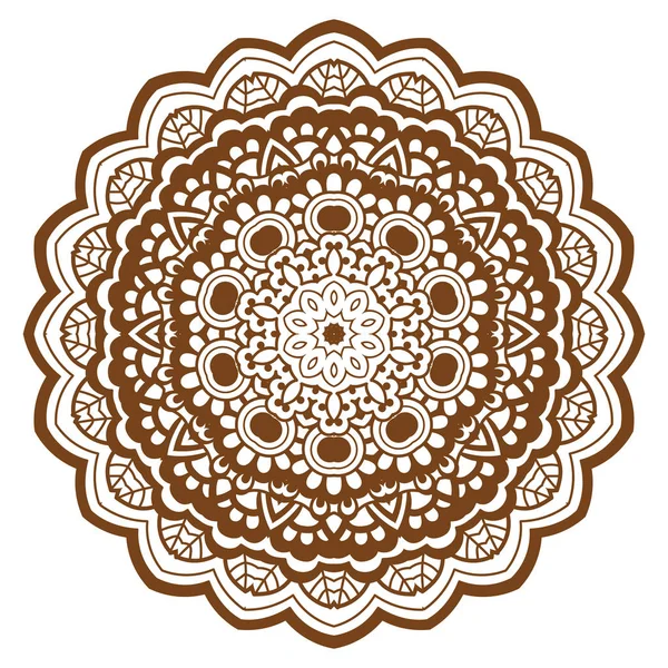 Round brown mandala. — Stock Vector