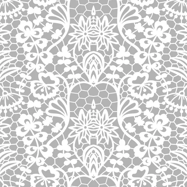 Lace seamless pattern with flowers — Stock Vector