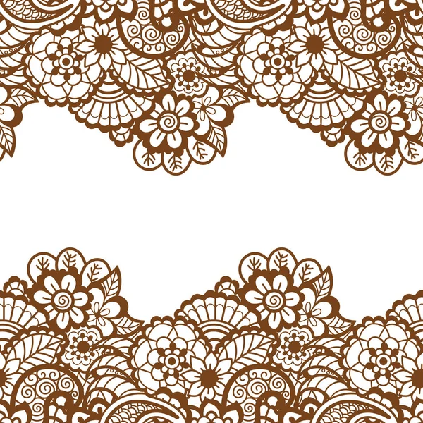 Livre arrière horizontale de Mehndi . — Image vectorielle