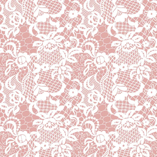 Lace seamless pattern with flowers — Stock Vector