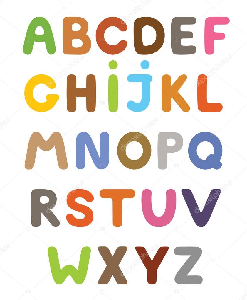 Lustige bunte ComicAlphabet. Alphabetische Buchstaben Abc für Kinder