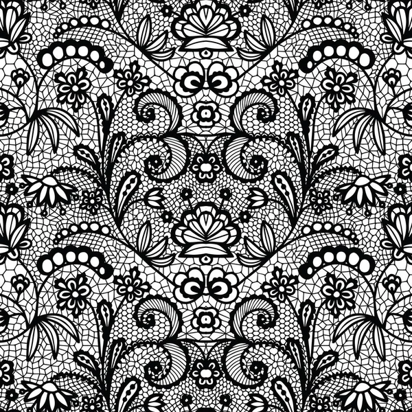 Lace seamless pattern with flowers — Stock Vector