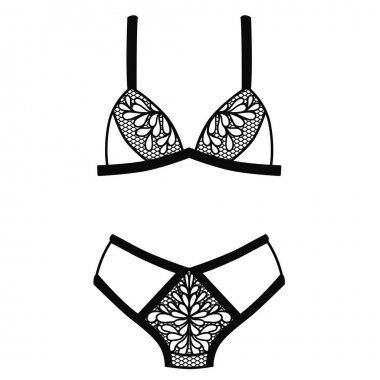 Elle çizilmiş iç çamaşırı. Külot ve sutyen seti.