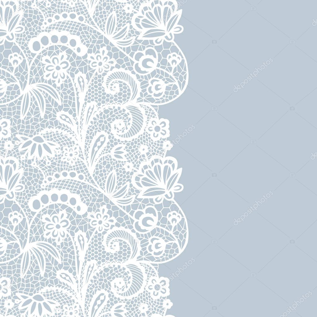 Seamless lace border. Invitation card.