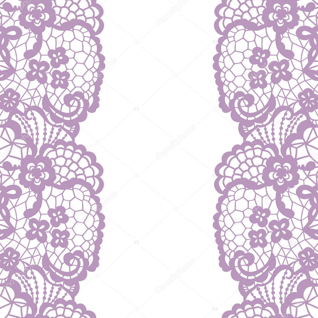 Seamless lace border. Invitation card.