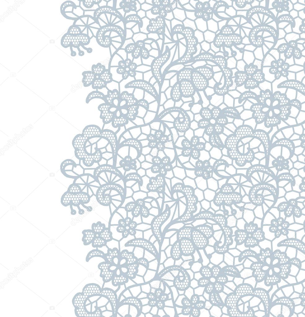 Seamless lace border. Invitation card.