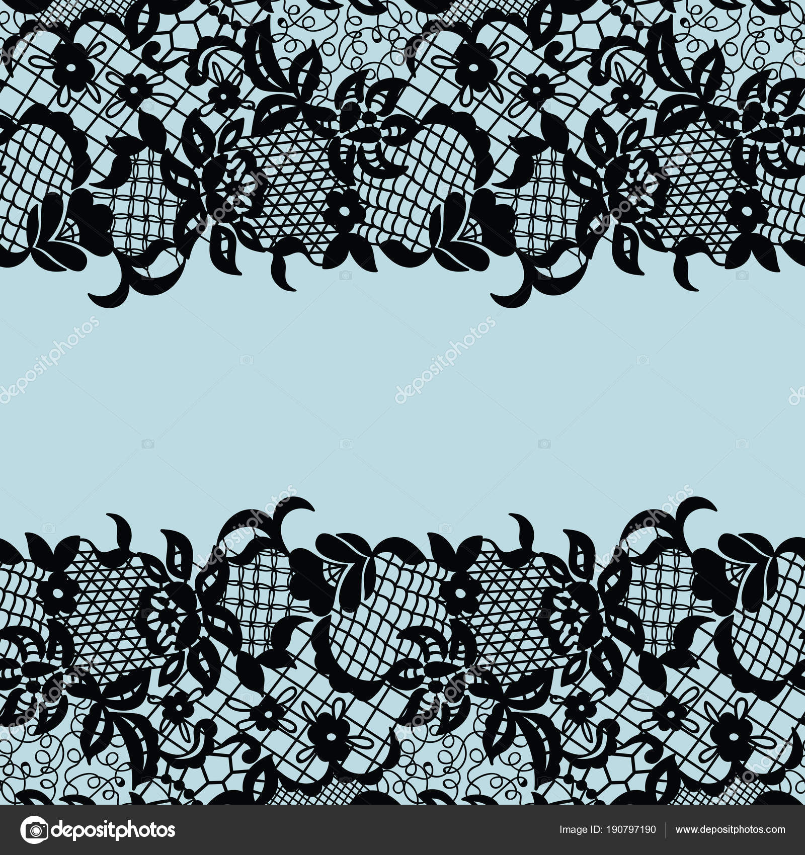 Image vectorielle Bordure en dentelle sans couture. Carte d'invitation .  par ©comotom0 - 190797190, image size:1600x1700