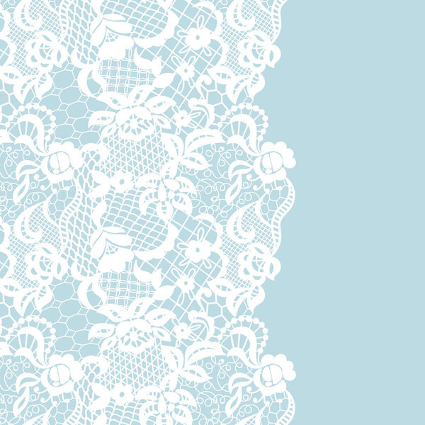 Seamless lace border. Invitation card.