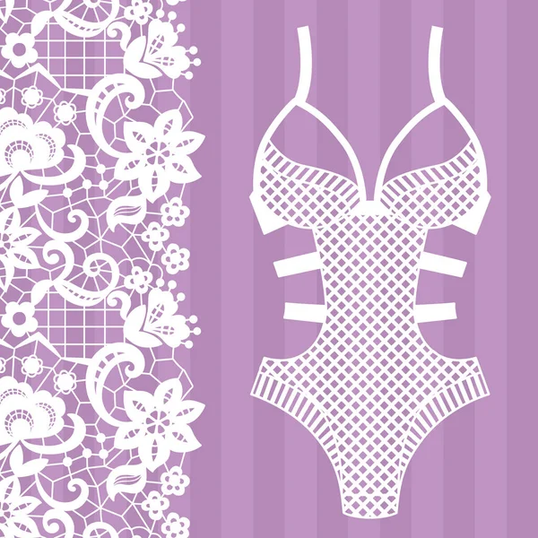 Le corps. Lingerie. Lingerie dentelle — Image vectorielle