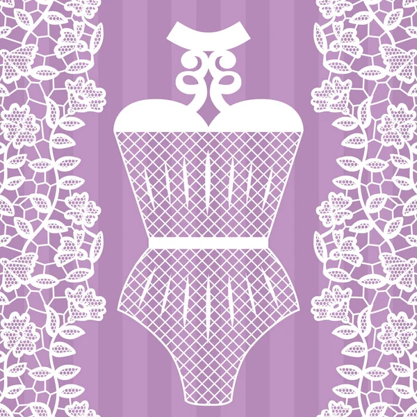 Body. Lingerie. Lacy lingerie — Stock Vector