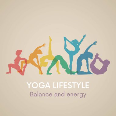 Kadın siluetleri. Yoga poses.