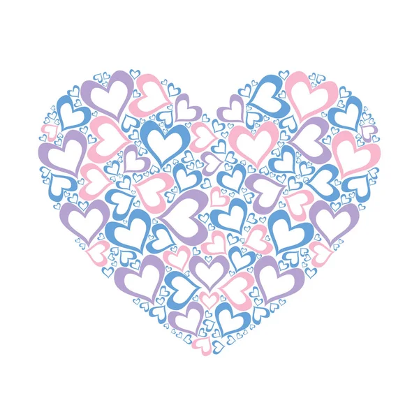 Stiliserad rosa hjärta vektorillustration — Stock vektor