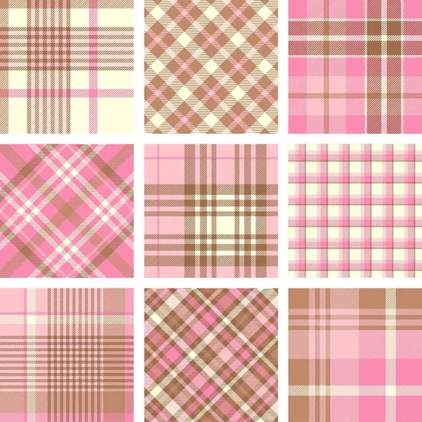 Uppsättning sömlös tartan mönster — Stock vektor