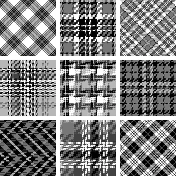 Ensemble de motifs tartan sans couture — Image vectorielle