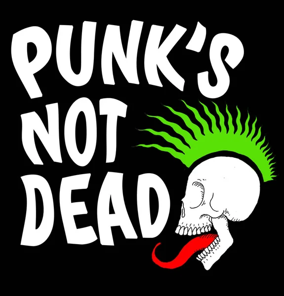 Ilustrație Unui Craniu Creastă Sau Coafură Punk Care Își Scoate — Fotografie, imagine de stoc