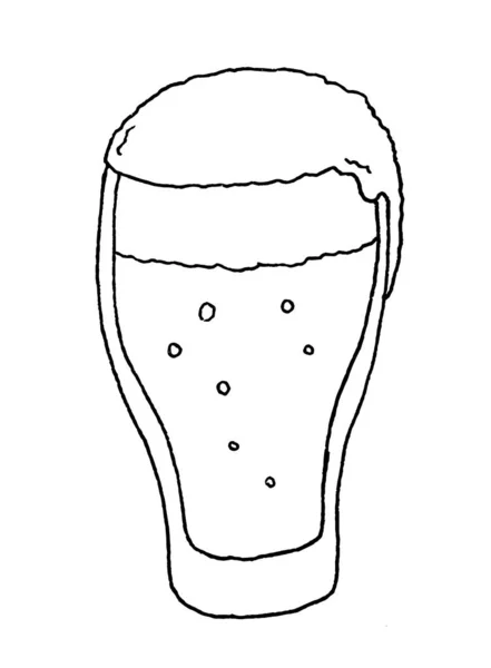Иллюстрация Стекла Пенным Пивом Внутри — стоковое фото
