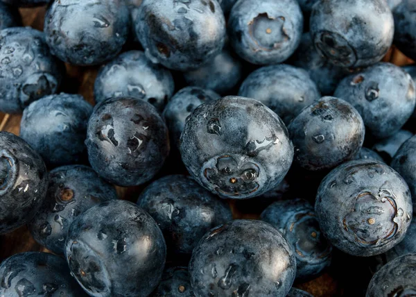 Closeup Pile Fresh Blueberries Market — Stock Photo, Image