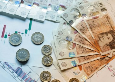 Masada biraz para (pound, sterlin) var. Yukarıdan görüntüle.