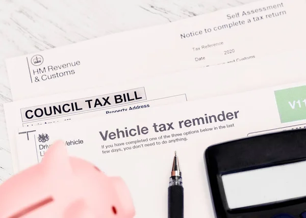 Proyecto Ley Fiscal Del Consejo Vehículo Recordatorio Impuestos Autoevaluación Impuestos —  Fotos de Stock
